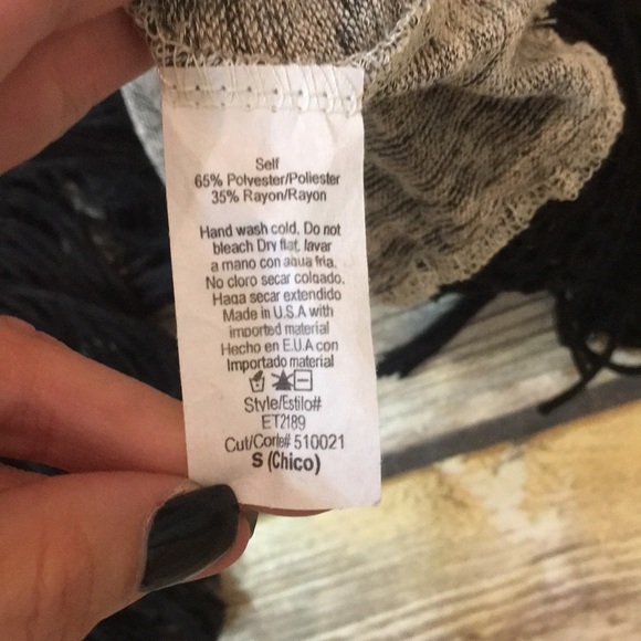 Heather gray fringe bottom Tunic - Picture 5 of 5